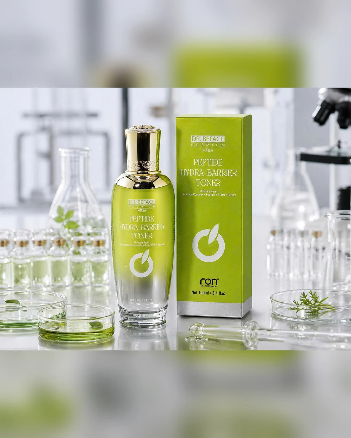 Frasco e caixa — DR.BEFACE PREMIUM PEPTIDE HYDRA-BARRIER TONER