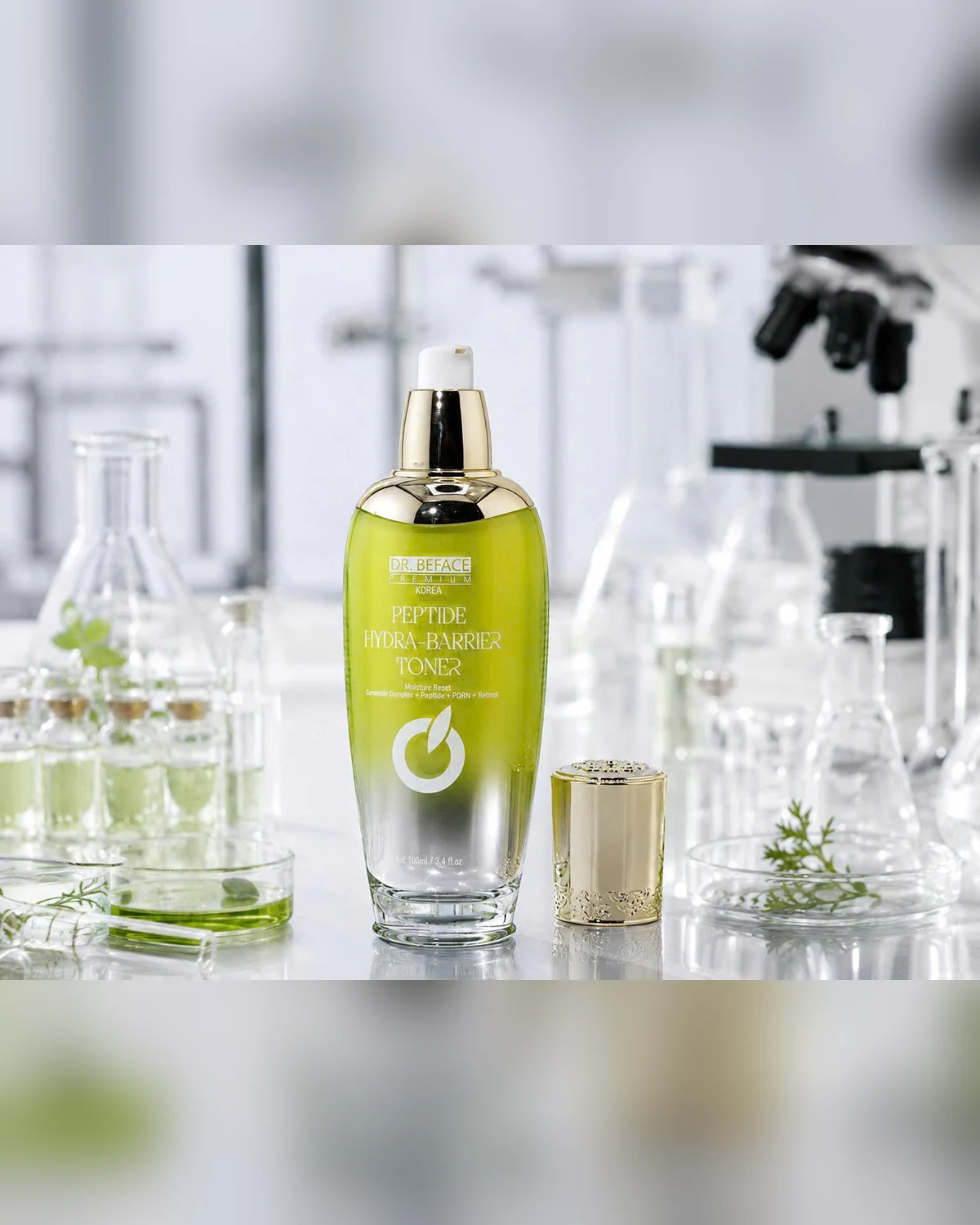 Frasco único com tampa ao lado — DR.BEFACE PREMIUM PEPTIDE HYDRA-BARRIER TONER