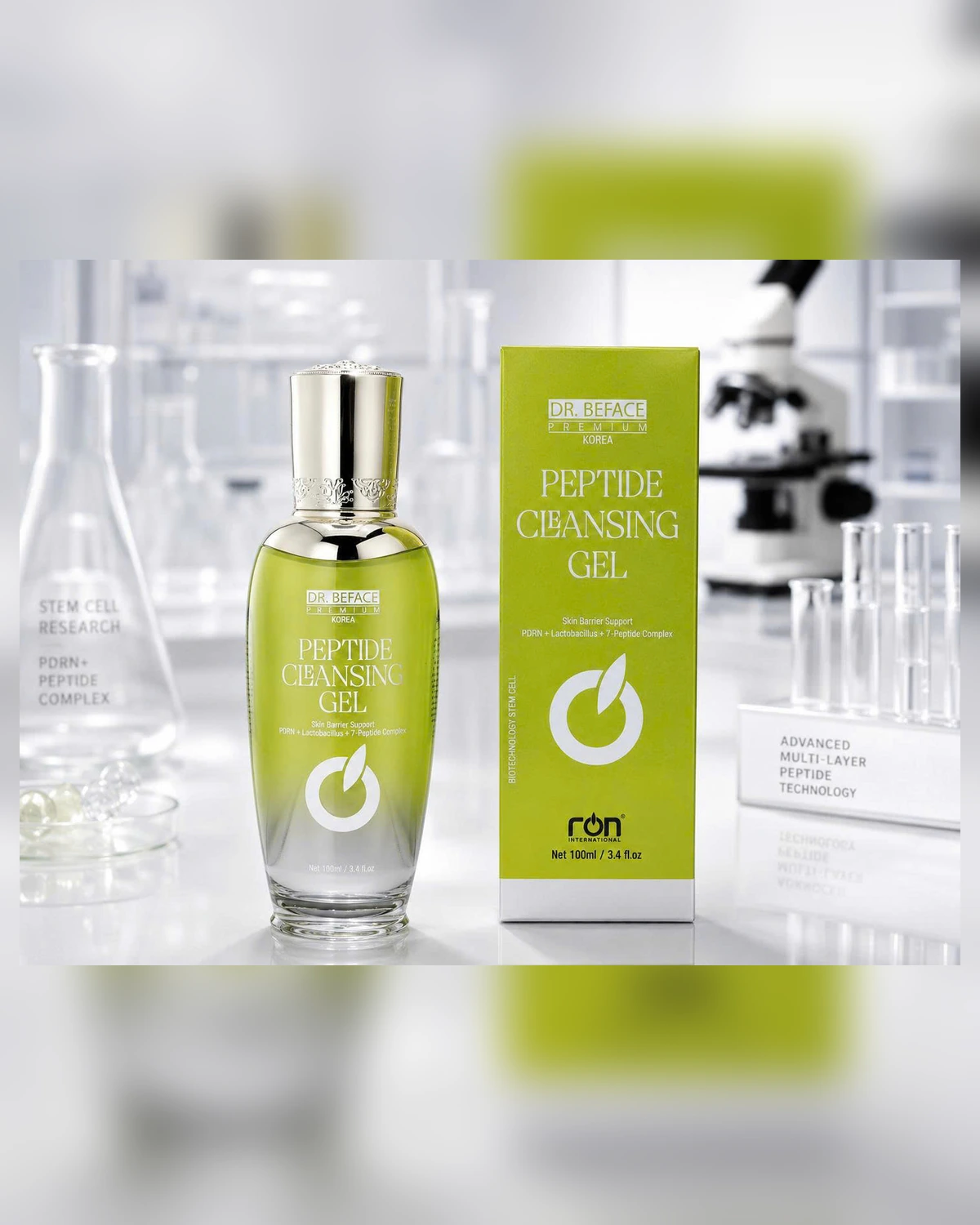 DR.BEFACE PREMIUM PEPTIDE CLEANSING GEL com caixa