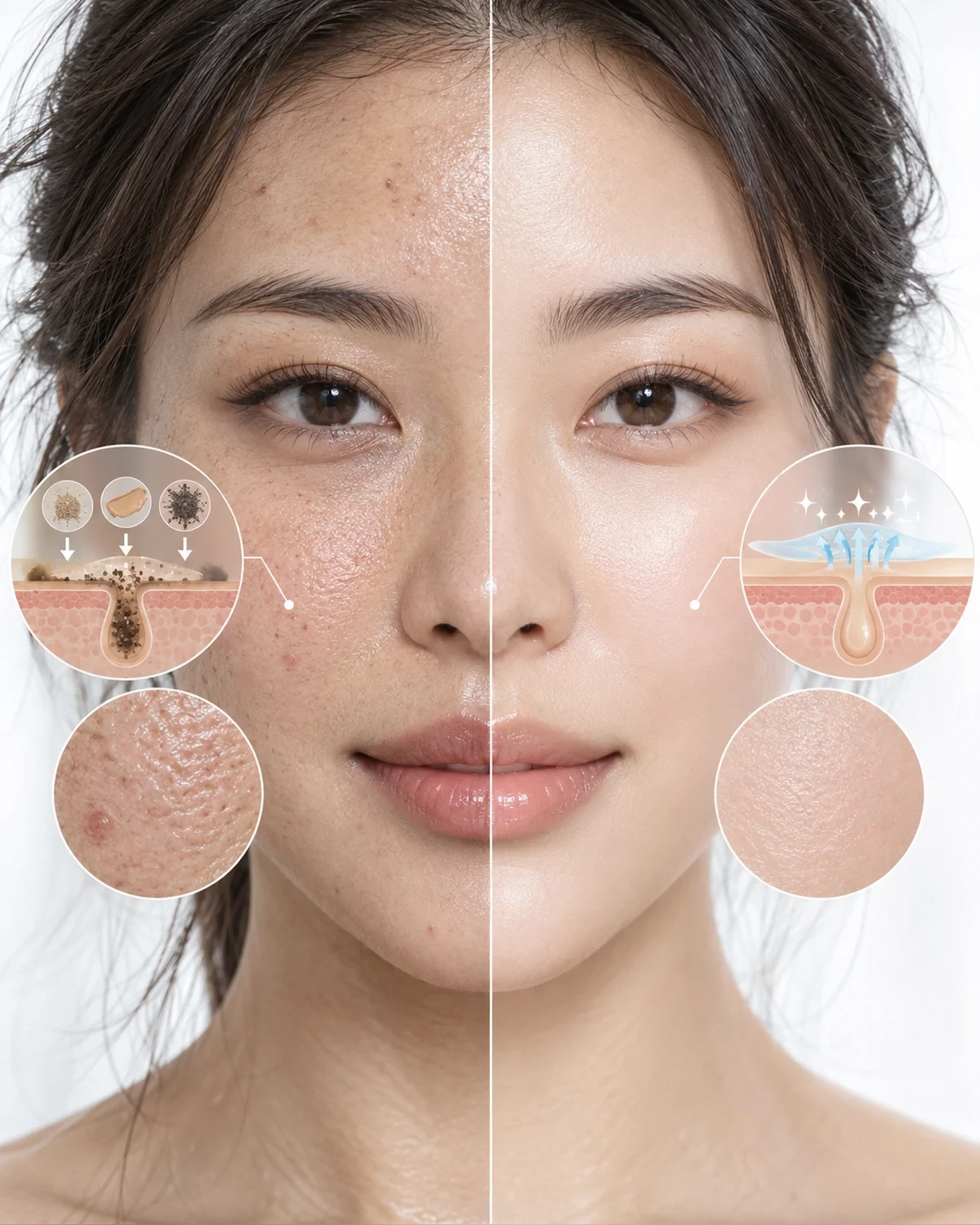 Simulação antes e depois da limpeza no modelo.