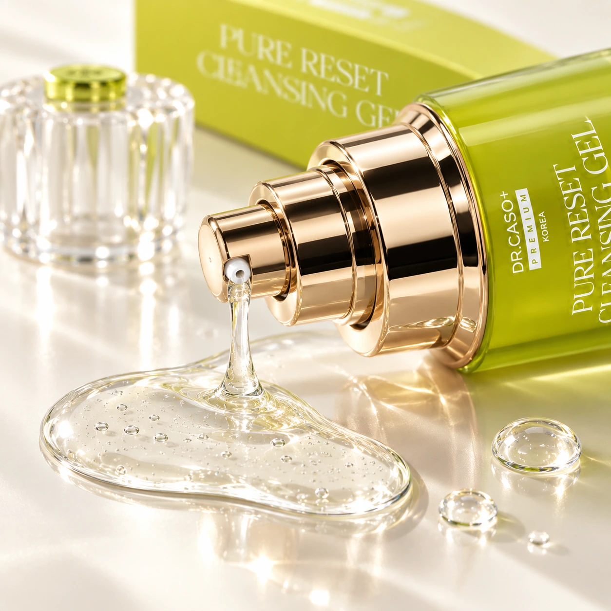 Hình minh họa kết cấu gel cùng đầu bơm PURE RESET CLEANSING GEL