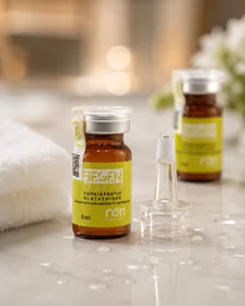 Cận cảnh nhãn lọ BEGEN ENJU STEM CELL 5 ml và đầu lấy tinh chất