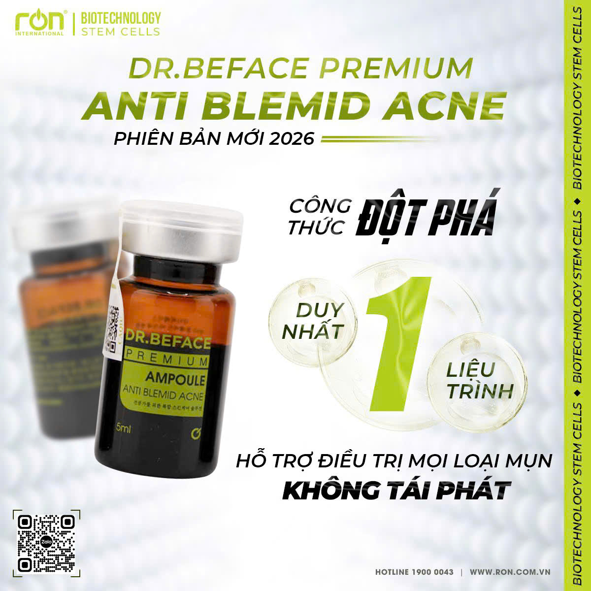 Serum chiết xuất tế bào gốc hỗ trợ điều trị Mụn DR.Beface Anti Blemid Acne 5mllọ
