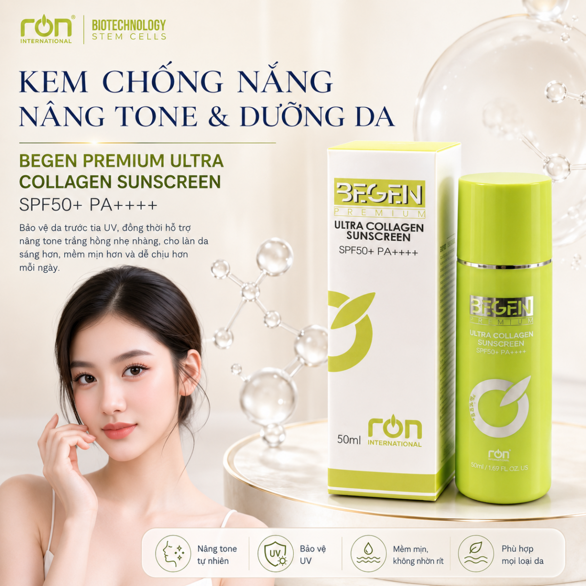 Kem chống nắng Collagen — BEGEN PREMIUM