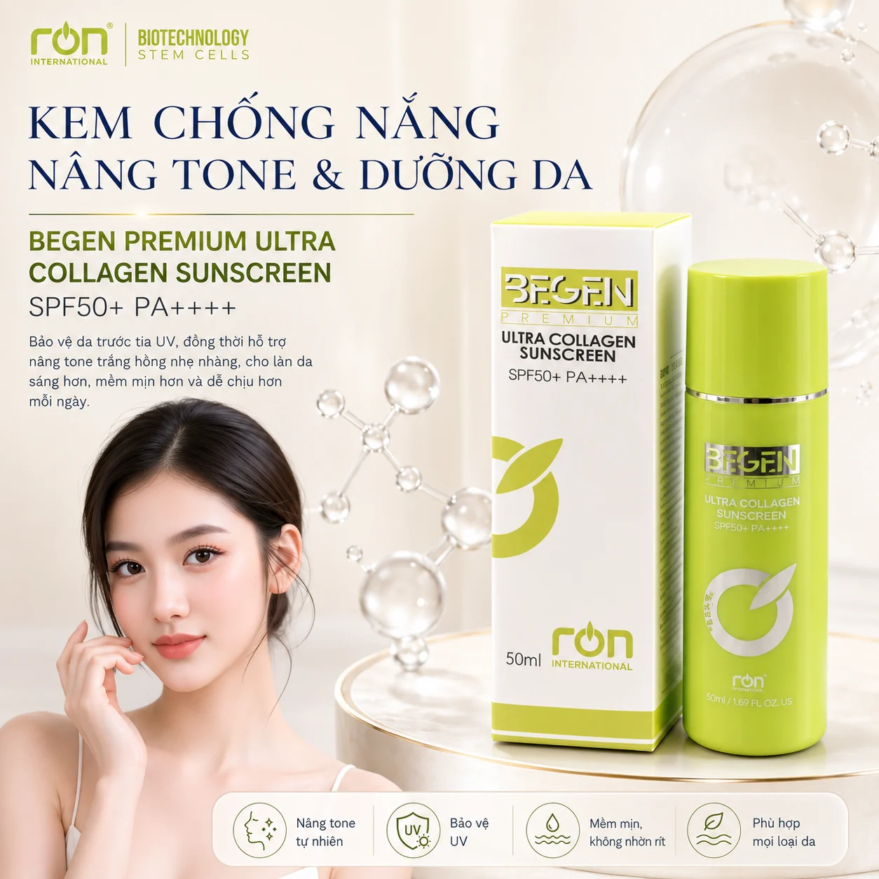 Kem chống nắng Collagen — BEGEN PREMIUM
